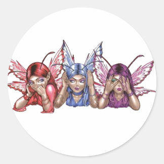 Sticker Rond Écoute, Parle, Ne Vois Pas De Mal