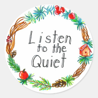 Sticker Rond Écouter la feuille d'autocollants silencieux