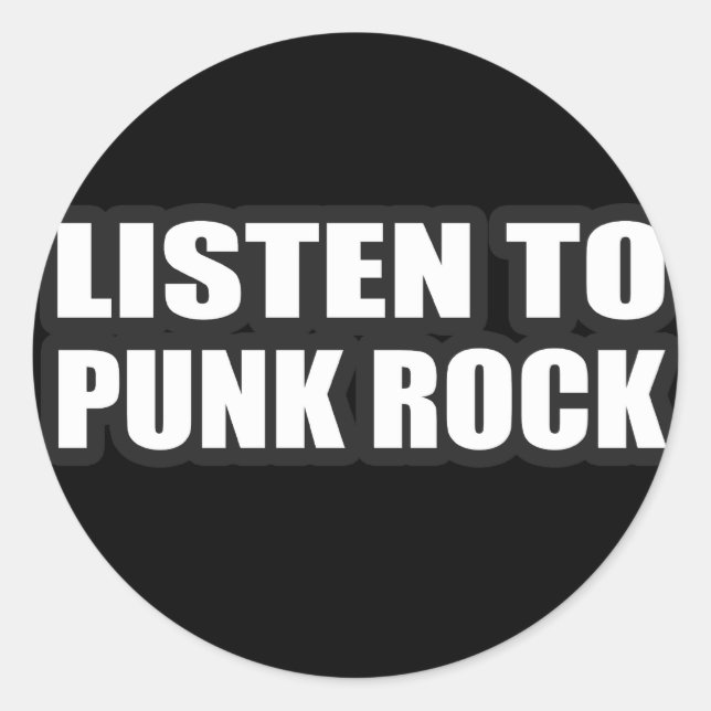 STICKER ROND ÉCOUTEZ LA MUSIQUE PUNK ROCK (Devant)