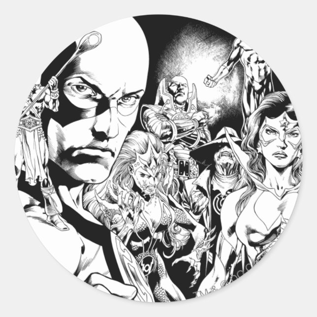 Sticker Rond Écran comique nocturne le plus noir 2 (Devant)