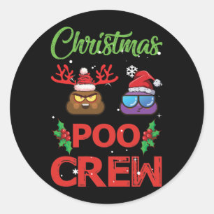 Sticker Rond Écran de Noël Poop de Noël Emoji