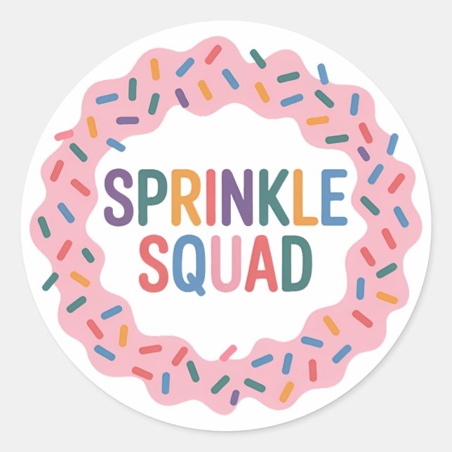 Sticker Rond Écrasage | Saupoudrer bébé (Devant)
