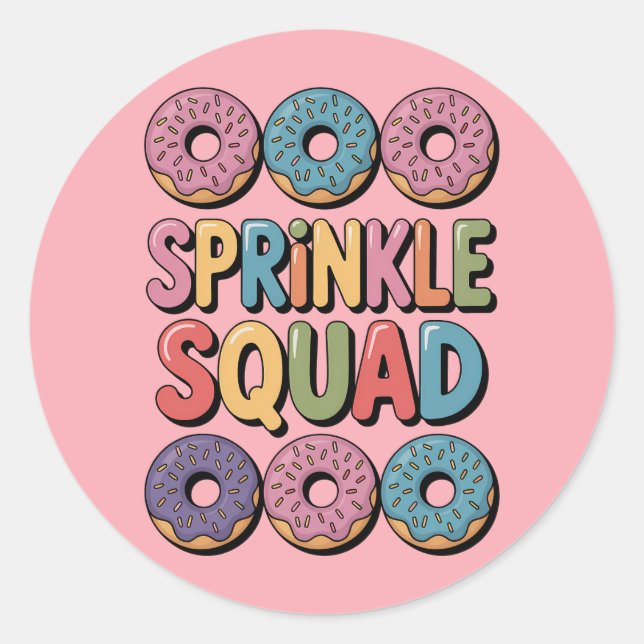 Sticker Rond Écrasage | Saupoudrer bébé (Devant)