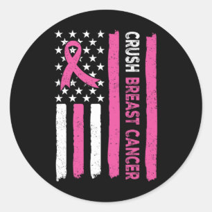 Sticker Rond Écraser le cancer du sein Sensibilisation Bling ro