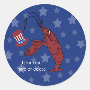 Sticker Rond Écrevisses patriotiques de homard