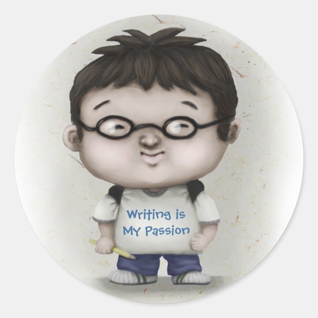 Sticker Rond Écrire est ma passion (Devant)