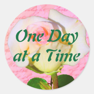 Sticker Rond Écrit avec le Rose ODAT