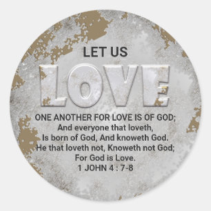 Sticker Rond Écriture Amour Verse 1 Jean 4:7-8