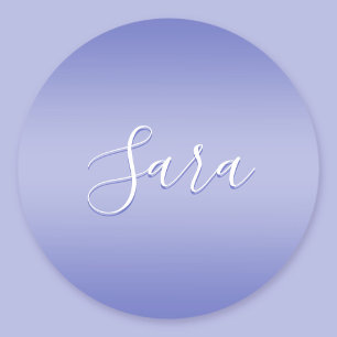 Sticker Rond Écriture cursive éditable Violet blanc et violet