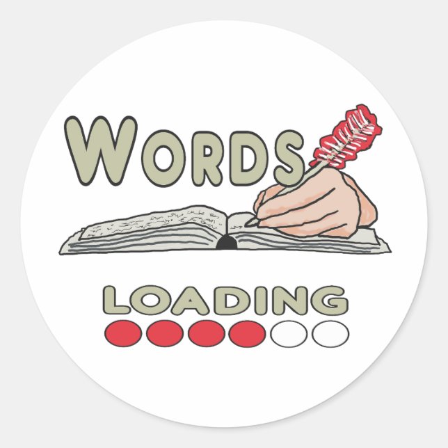 Sticker Rond Écriture de mots (Devant)
