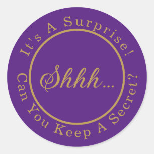Sticker Rond Écriture Élégante Chut...C'est Une Soirée Surprise