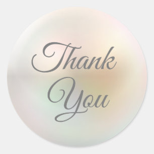 Sticker Rond Écriture élégante Merci Chic Perle