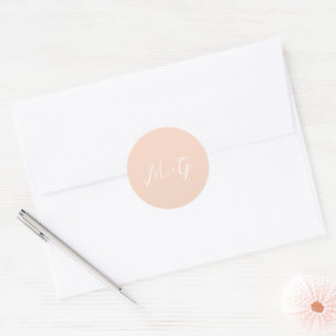 Sticker Rond Écriture Gras Mariage Élégant Peach