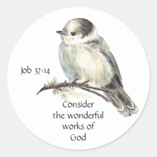 Sticker Rond Écriture Inspirante Citation Aquarelle Oiseau Art
