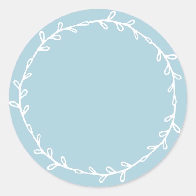 Sticker Rond Écriture lumineuse bleue rustique fait main (Devant)