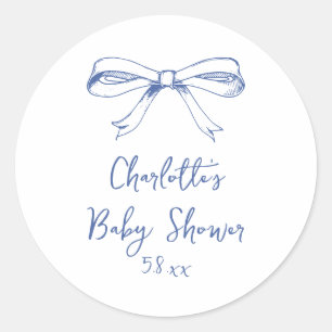 Sticker Rond Écriture Manuscrite Coquette Arc-en-ciel Bleu Baby