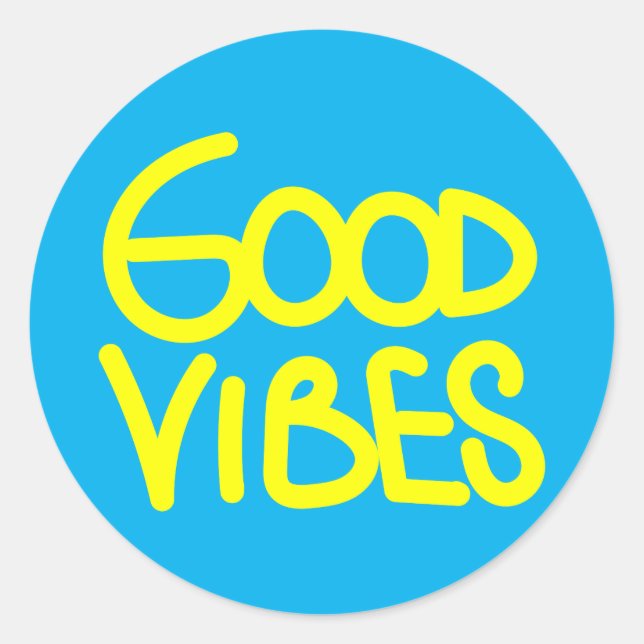 Sticker Rond Écriture manuscrite Good Vibes (Choisissez Votre P (Devant)