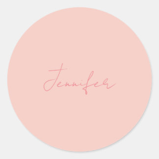 Sticker Rond Écriture manuscrite moderne simple Votre nom