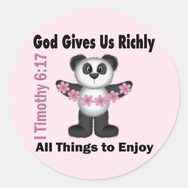 Sticker Rond Écriture Panda Ours (Devant)
