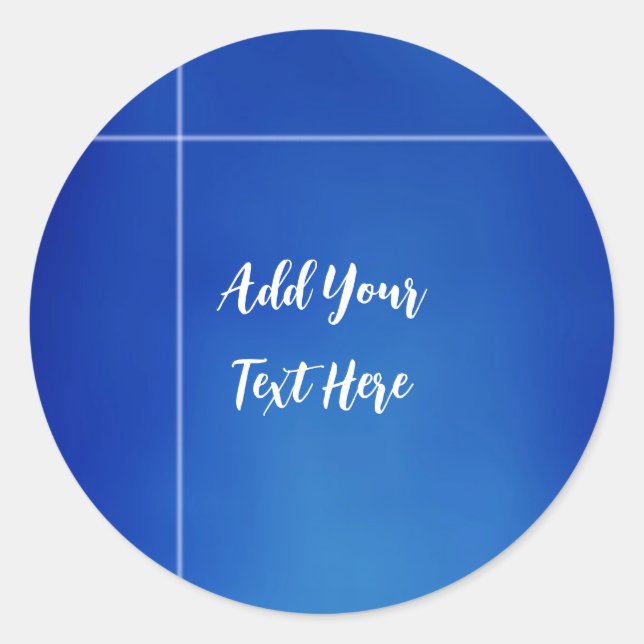 Sticker Rond Écriture professionnelle ajouter du texte bleu mod (Devant)