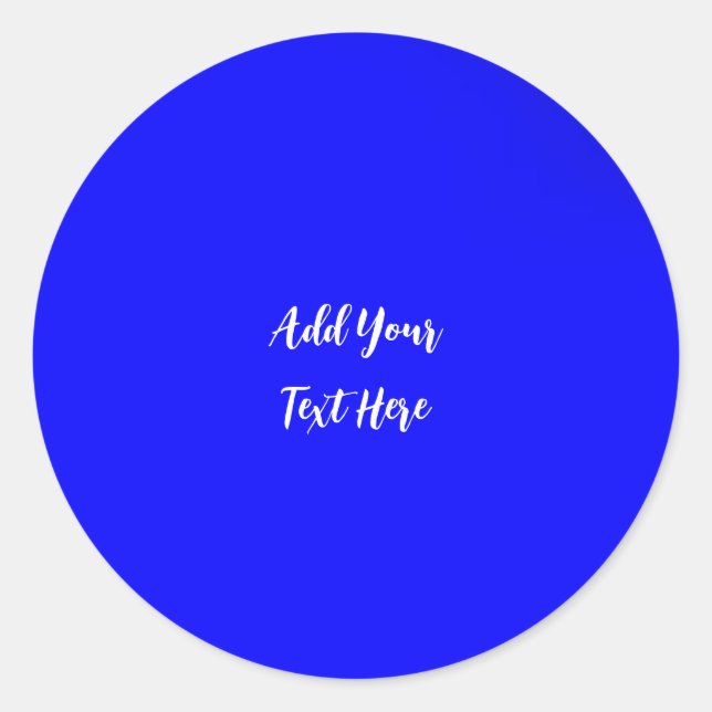 Sticker Rond Écriture professionnelle ajouter du texte bleu mod (Devant)