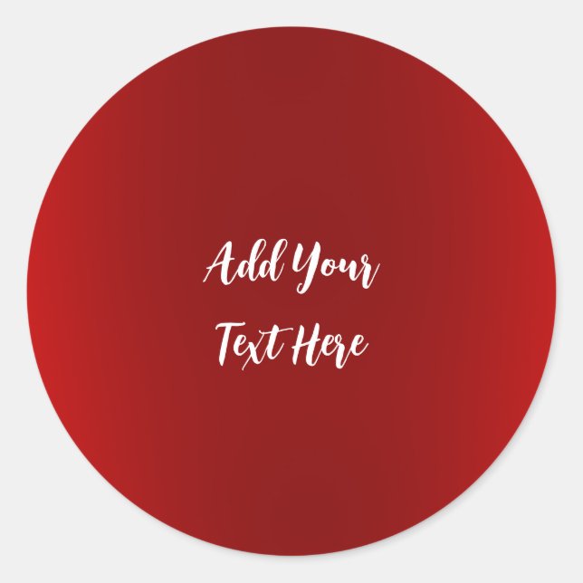 Sticker Rond Écriture professionnelle ajouter du texte rouge mo (Devant)