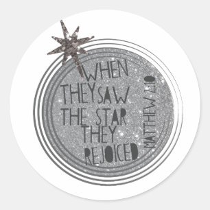 Sticker Rond Écriture religieuse de Noël