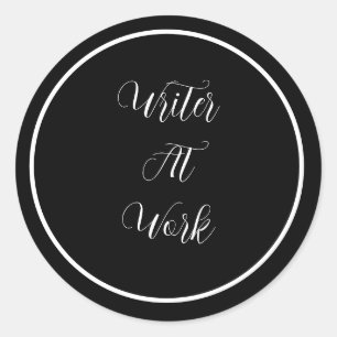Sticker Rond Écrivain au travail
