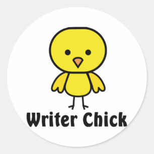 Sticker Rond Écrivain Chick