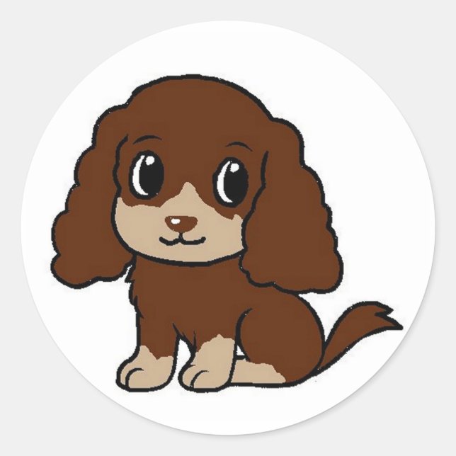 Sticker Rond ecs foie et tan dessin animé (Devant)