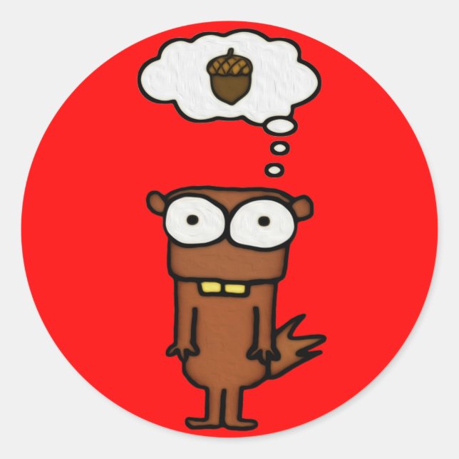 Sticker Rond Écureuil de bande dessinée (Devant)