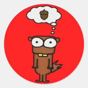 Sticker Rond Écureuil de bande dessinée
