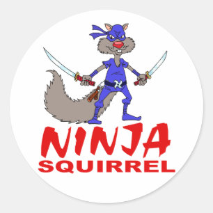 Sticker Rond Écureuil de Ninja