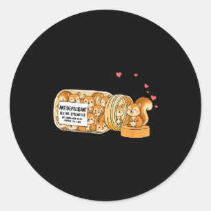 Sticker Rond Écureuil drôle antidépresseur zoo garçons filles e