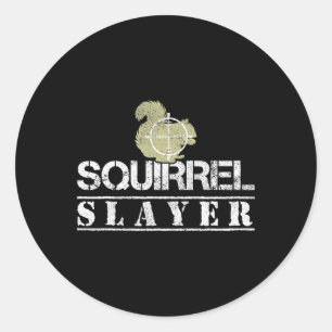 Sticker Rond Écureuil Écureuil Drôle Écureuil Chasse Écureuil H