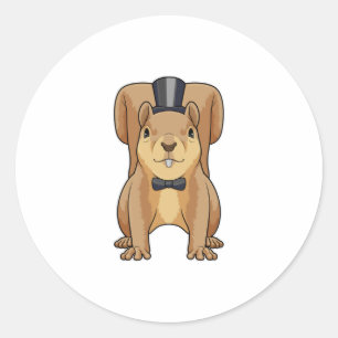 Sticker Rond Écureuil marié en costume