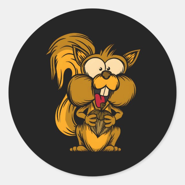 Sticker Rond Écureuil rongeur de Chipmunk Forest Dweller (Devant)