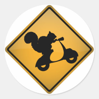 Sticker Rond Écureuil sur Scooter