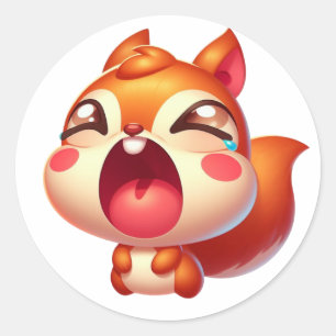 Sticker Rond Écureuil triste