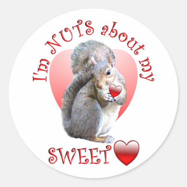 Sticker Rond Écureuil Valentine (Devant)