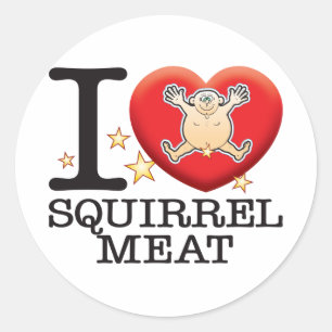 Sticker Rond Écureuil Viande Amour Homme