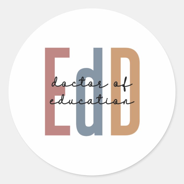 Sticker Rond EdD Docteur En Éducation (Devant)