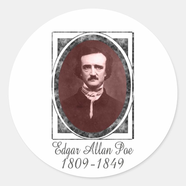 Sticker Rond Edgar Allan Poe (Devant)
