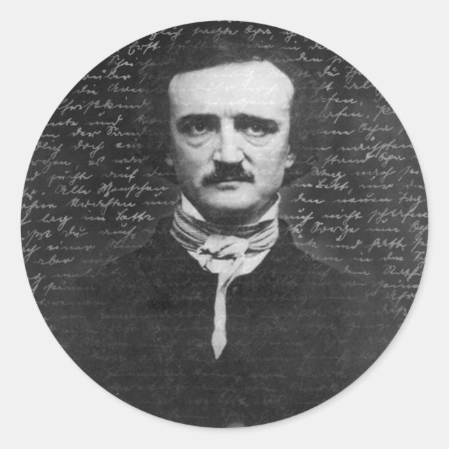 Sticker Rond Edgar Allan Poe (Devant)