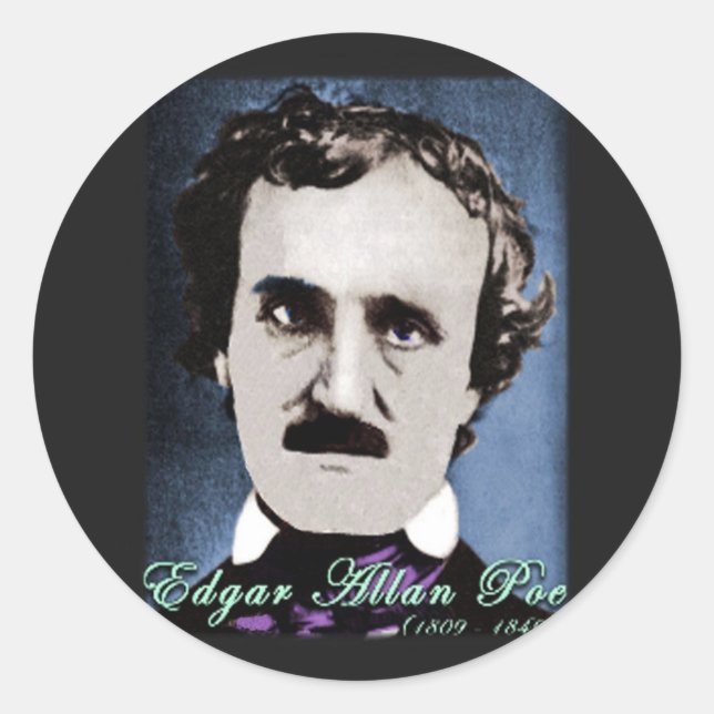 Sticker Rond Edgar Allan Poe (Devant)