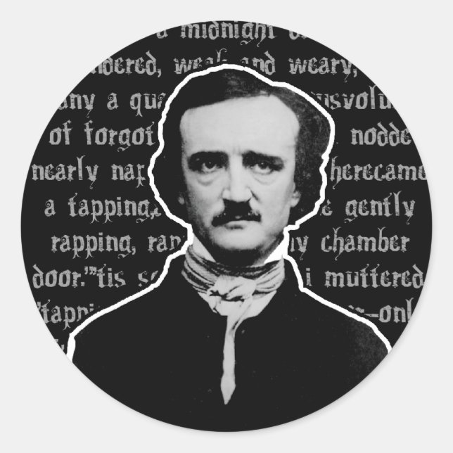 Sticker Rond Edgar Allan Poe (Devant)