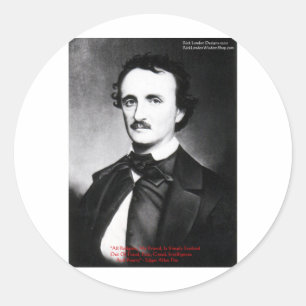 Sticker Rond Edgar Allan Poe "La religion est" Citation de sage