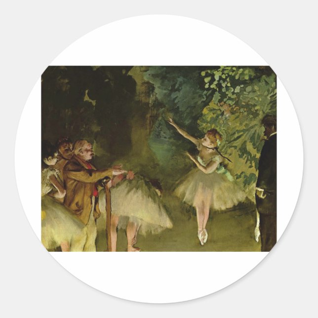 Sticker Rond Edgar Degas - Ballet 1875 Danseur Danser filles tu (Devant)