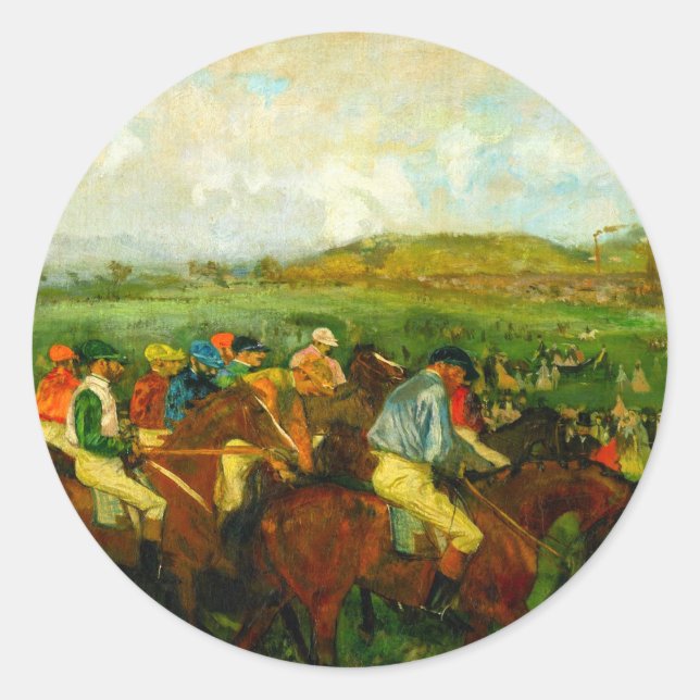 Sticker Rond Edgar Degas Équitation (Devant)
