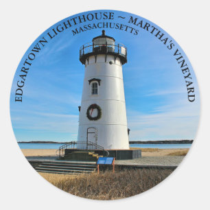 Sticker rond Edgartown Lighthouse, Massachusetts